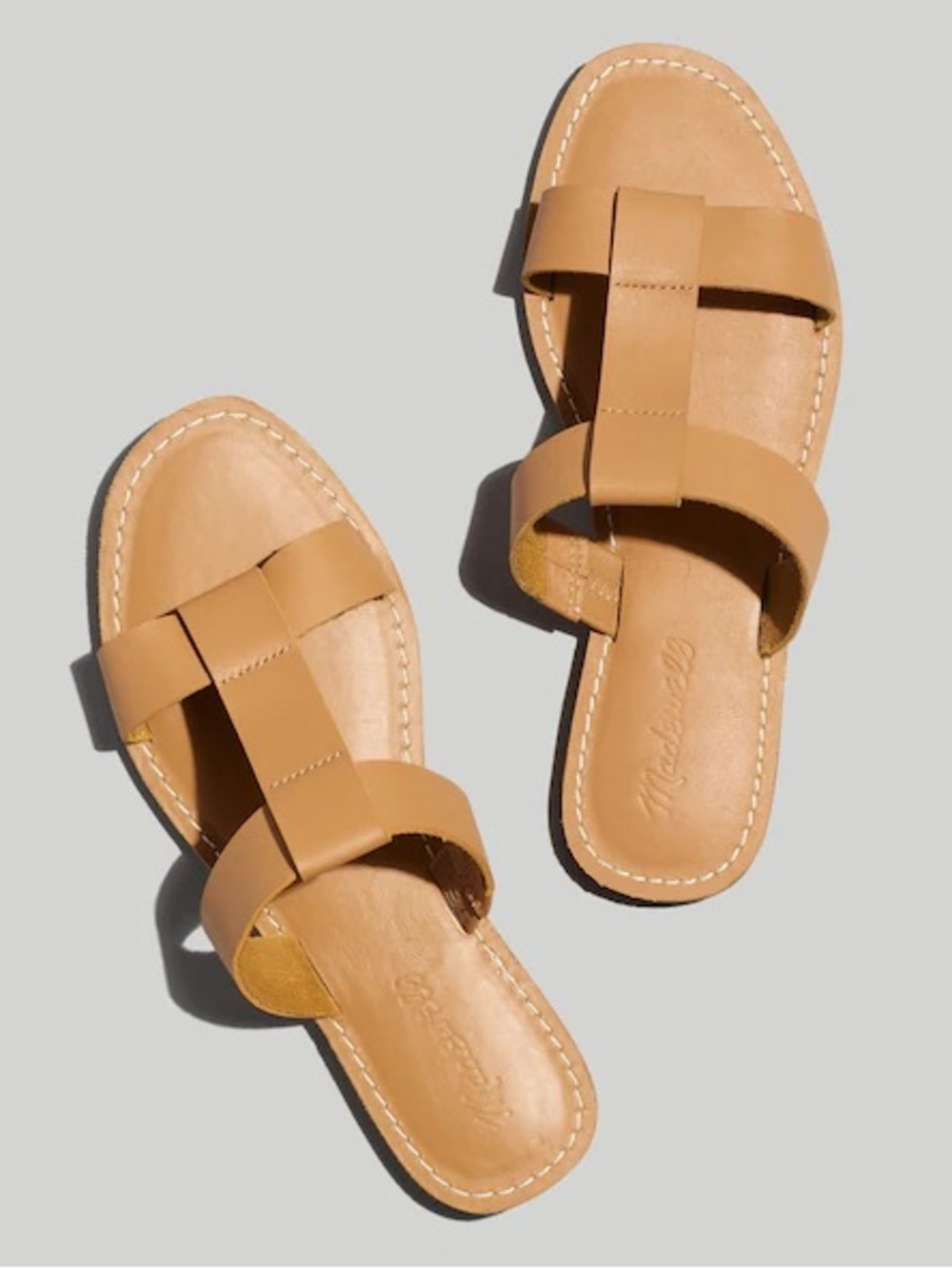 Madewell The Boardwalk T-Strap Slide Sandals